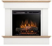 Tormes - chimenea eléctrica independiente con calefacción por suelo radiante led - 23' - blanco mate / roble claro - 100,5 x 89 x 33,5