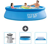 Paquete de piscina - intex - alrededor - 305x305x76 cm + accesorios cb76
