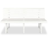 Banco de jardín | banco de exterior | silla de jardín plástico blanco 145,5 cm cfw146985