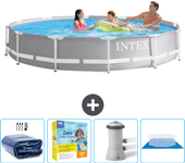 Paquete de piscina - intex - alrededor - 366x366x76 cm + accesorios cb8