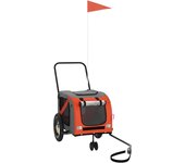 Remolque de bicicleta mascotas hierro tela oxford naranja negro cfw38927