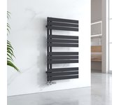 Emke panel plano secador de toallas de agua caliente, secador de toallas conexión lateral para, negro 1041x600mm 639watts