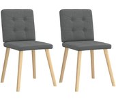 Pack 2 uds sillas de comedor | silla de cocina tela gris oscuro cfw20349