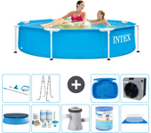 Paquete de piscina - intex - alrededor - 244x244x51 cm + accesorios a1438