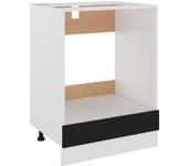 Armario de horno de madera contrachapada negro 60x46x81,5 cm