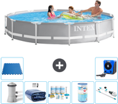 Paquete de piscina - intex - alrededor - 366x366x76 cm + accesorios a2155
