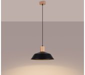 Lámpara colgante fanova negro led con bombilla 3000k - 34x34x120cm sollux