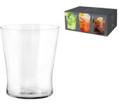 24x vasos de vidrio transparente, 370ml para agua, h&h