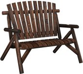 Banco de jardín | banco de exterior | silla de jardín de 2 plazas madera maciza abeto 119x85x98 cm cfw993489