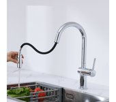 Auralum max grifo de cocina extraíble, grifo de cocina con ducha de ducha dos tipos de chorros de agua, mezclador monomando giratorio 360