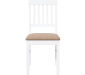 Pack 2 uds sillas de comedor | silla de cocina con cojines madera maciza blanco caucho cfw26019