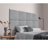 Dhome cabecero tapizado en tela acualine compuesto de paneles autoadhesivos intercambiables de cama lujo dormitorio acolchado (gris, 105cm)