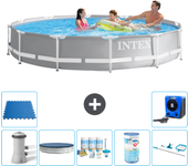 Paquete de piscina - intex - alrededor - 366x366x76 cm + accesorios a2153