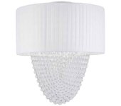 Lampara blanca con abalorios modelo loran con pantalla