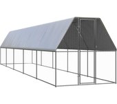 Vidaxl jaula gallinero de exterior de acero galvanizado 2x10x2 m