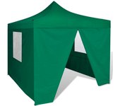 Maison exclusive - cenador plegable verde con 4 paredes 3x3 m