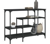 Mesa consola con estantes negros 100x35x75 cm