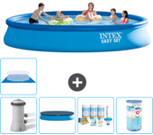 Paquete de piscina - intex - alrededor - 457x457x84 cm + accesorios a1160