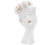 Jarrón decorativo cara 30, porcelana, blanco, epikasa