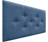 Dhome cabecero de tela acualine con 3 hileras intercaladas de botones y patas cabezal tapizado cama lujo(azul, 105cm)