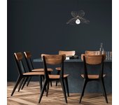 Lámpara de techo farac-6391 oro cobrizo metal 50x50x41 - 121 cm