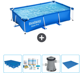 Paquete de piscina - bestway - rectángulo - 259x170x61 cm + accesorios cb1