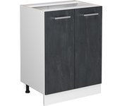 Vicco mueble bajo de cocina r-line, hormigón negro, 60 cm sin encimera