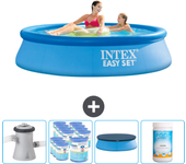 Paquete de piscina - intex - alrededor - 244x244x61 cm + accesorios cb87