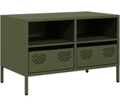 Mueble para tv | mueble de salón acero laminado en frío verde oliva 68x39x43,5 cm cfw94947