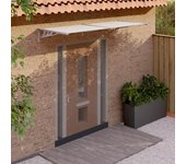 Toldo parasol | marquesina puerta policarbonato gris y transparente 239x90 cm cfw49224