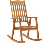 Silla mecedora | sillón balancín relax con cojines madera maciza de acacia cfw56159