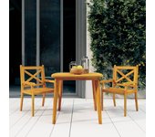 Mesa de jardín madera maciza de acacia 85x85x75 cm