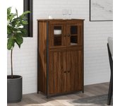Aparador alto | aparador de comedor | armario de cocina madera contrachapada roble marrón 62x32x106,5 cm cfw41552