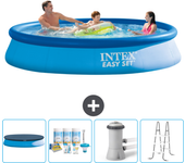 Paquete de piscina - intex - alrededor - 366x366x76 cm + accesorios cb6