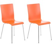 Conjunto de 2 sillas de cocina en madera naranja y metal cds10070