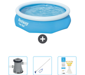 Paquete de piscina - bestway - alrededor - 305x305x76 cm + accesorios cb46