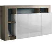 Aparador americano, aparador de salón, aparador de cocina, fabricado en italia, 146 x 42 x 93 cm, blanco
