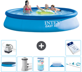 Paquete de piscina - intex - alrededor - 396x396x84 cm + accesorios a696