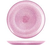 Lote de 6 platos de fruta de cristal rosa, diámetro 21 cm glam h&h
