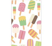 Pegatina de refrigerador y lavaplatos, helado kawaii, 75 cm x 49 cm