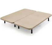 Base de cama xl 160x190 cm tubo 40x30 color beige 5 refuerzos tejido 3d transpirable (patas incluidas)