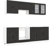 Mueble de cocina kalmar negra 8 piezas madera contrachapada