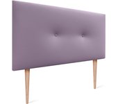 Dhome cabecero de polipiel liso con botones y patas tapizado de alta gama cabezal lujo cama dormitorio moderno acolchado (lila, 105cm)