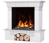 Porto - chimenea eléctrica de suelo con cassette 600 sin calefacción pino blanco