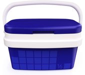 Com-fort house - nevera portátil 16 litros, azul con asa rígida - porta alimentos para camping, playa, acampada