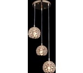 Lámpara de techo colgante color oro / dorado, con 3 tulipas de cristal. bombilla e27 60w. ref. 9026/3