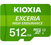 Micro sd kioxia 512gb exceria high endurance uhs-i c10 r98 con adaptador