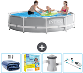 Paquete de piscina - intex - alrededor - 305x305x76 cm + accesorios cb12