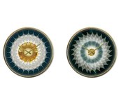 Reloj de pared dkd home decor cristal dorado turquesa hierro moderno (2 unidades) (40 x 6 x 40 cm)