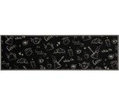 Alfombra de cocina | tapete para la cocina lavable terciopelo negro morning 45x150 cm cfw65245